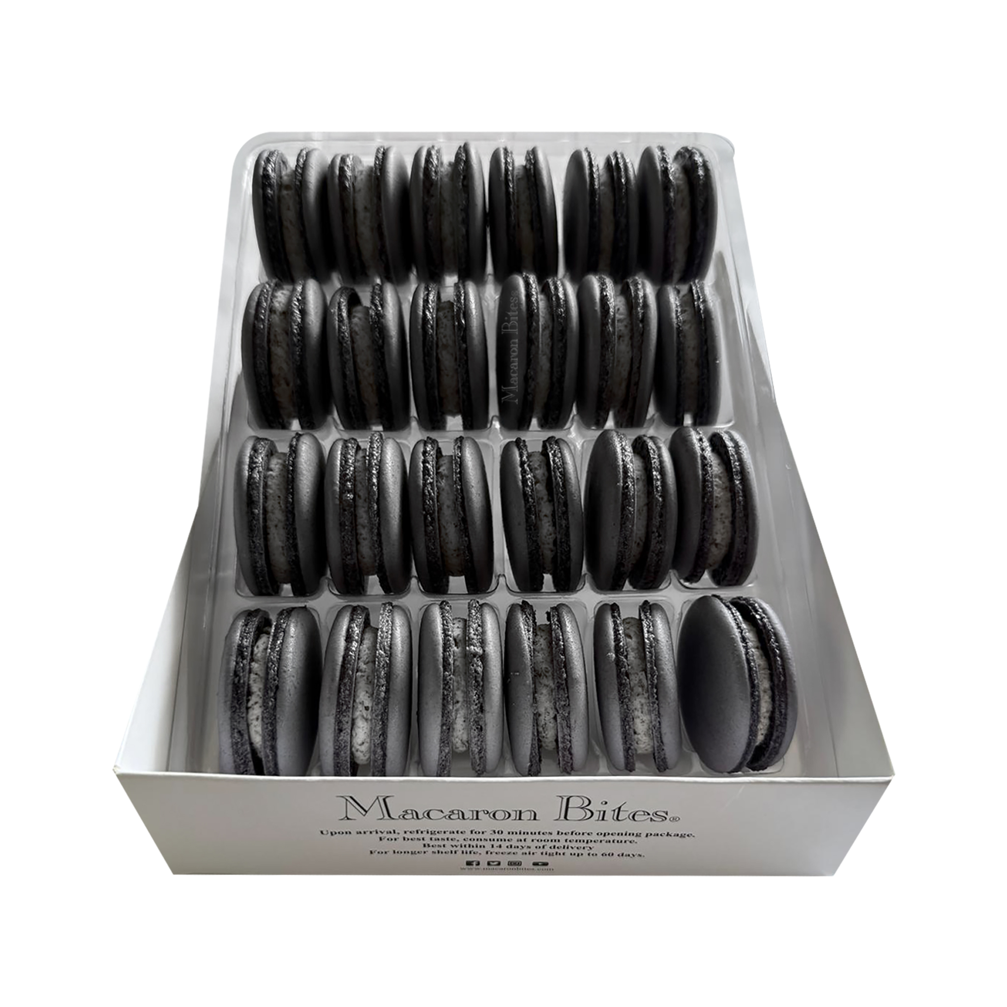 Macaron Bites® Box of 24 French Macarons – Cookies and Cream Flavor - Image 6